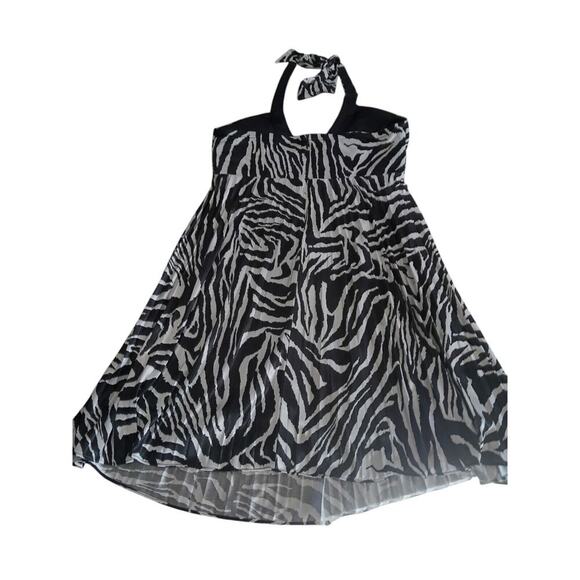 Morgan & Co Dress Zebra Embellished Prom Party Jeweled Medium halter Sequin L - Picture 8 of 10